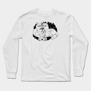 Wolf Family with Pup Long Sleeve T-Shirt